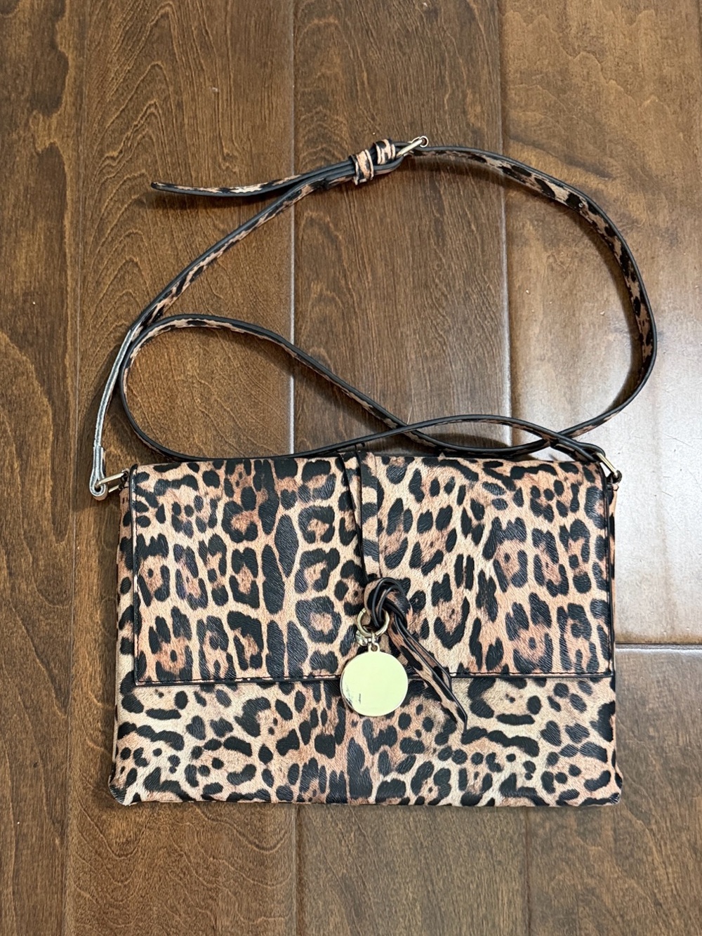 Leopard Print Crossbody Bag in Brown and Black